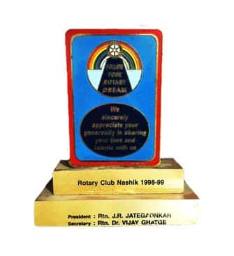 Appriciation Award From Rotary Club