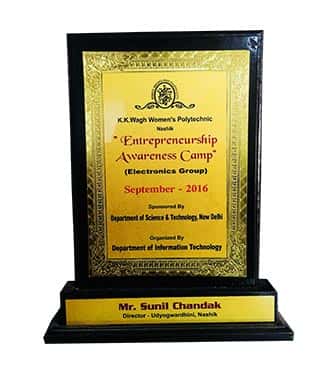 Appreciation Award From KK Wagh Women Polytechnic