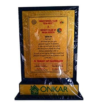 Appreciation Award From Rotary Club of Nashik North